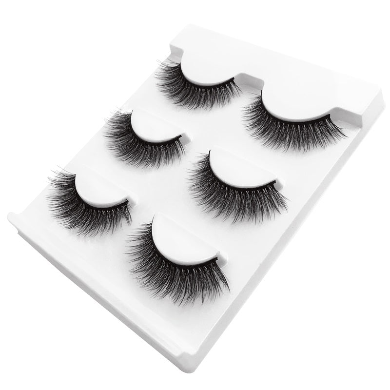 3 Pairs 3D Faux Cils Mink Strip Eyelashes.