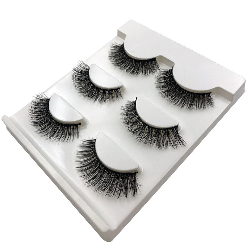 3 Pairs 3D Faux Cils Mink Strip Eyelashes.