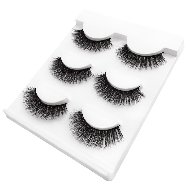 3 Pairs 3D Faux Cils Mink Strip Eyelashes.