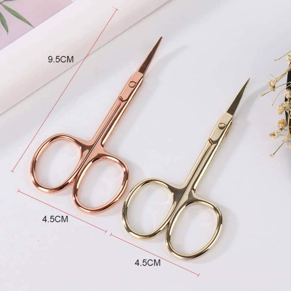 2 Pcs Eyebrow Scissors Eyelash Scissors with Safety Cover, Stainless Steel Small  Scissors Beauty Facial Scissors for Eyebrow Eyelash Extensions Nose Hair  Manicure Crafts(Pink,White)