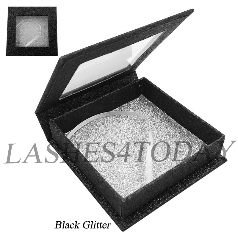 Black Glitter Square Eyelashes Case