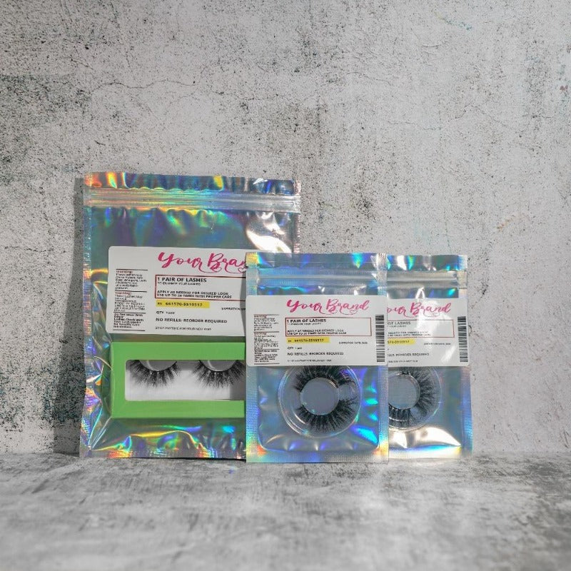 Eyelashes Package Holographic Laser Bag Eyelash Storage Custom Brand