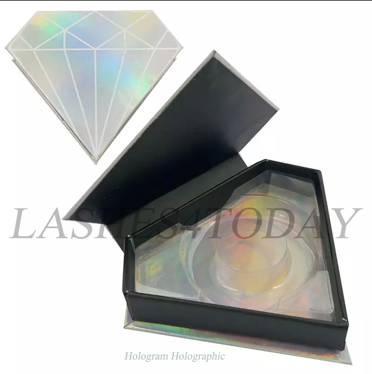 Hologram Holographic Diamond Eyelashes Case
