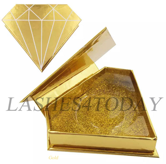 Gold Diamond Eyelashes Case