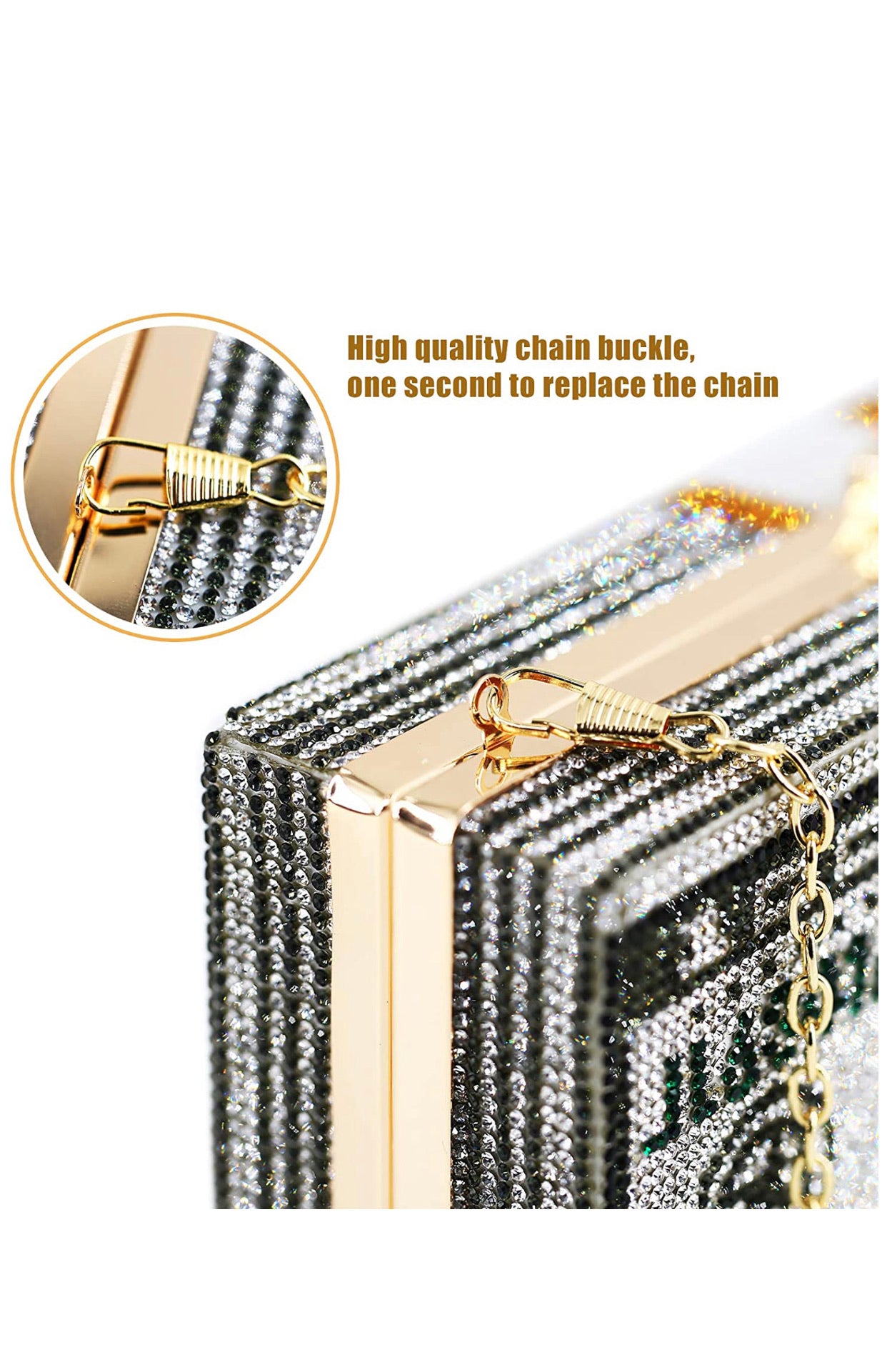 10k Stack Cash Clutch Crystal Bling Rhinestone Money Purse Evening Bag