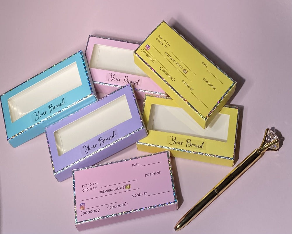 Wholesale Check Box Empty Eyelash Package Boxes