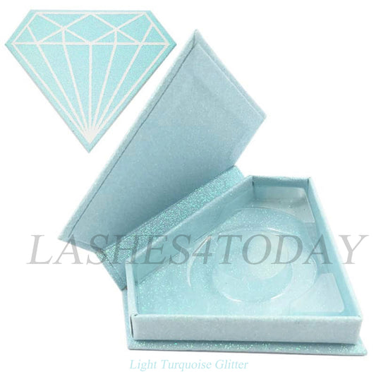 Light Turquoise Glitter Diamond Eyelashes Case