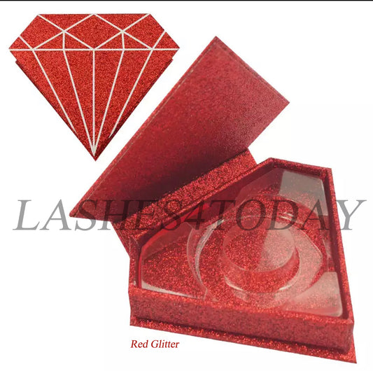 Red Glitter Diamond Eyelashes Case